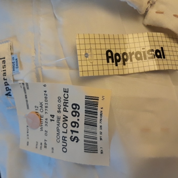 NWT A-Line Off-White Mid-Calf Skirt with Khaki Stitching. Fully- Lined. 2 sizes - Picture 5 of 9